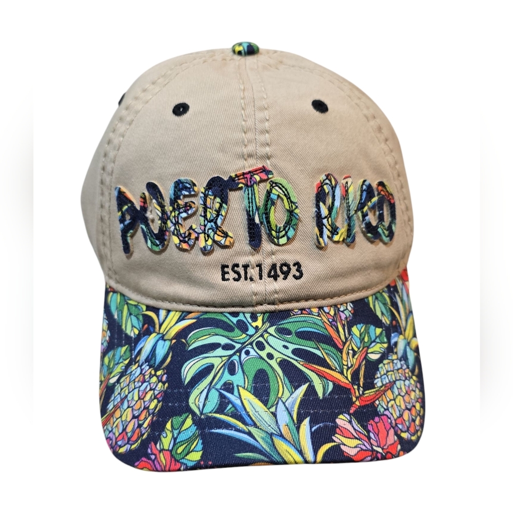 Robin Ruth Puerto Rico Tan Tropical Print Hat ( Unisex )